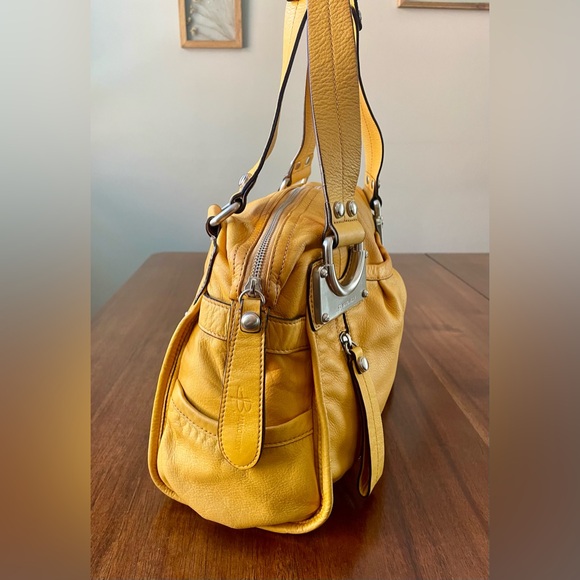 B. Makowsky Mustard Yellow Handbag, Very Good Used Condition - Picture 5 of 12